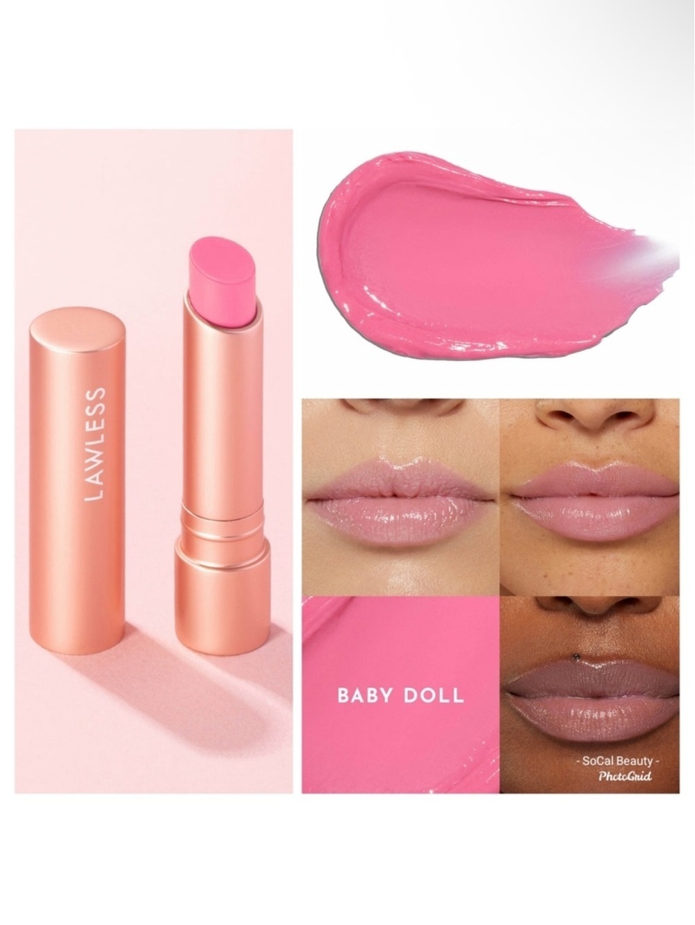 LAWLESS Forget The Filler Tinted Balm Stick in Baby Doll Pink NEW